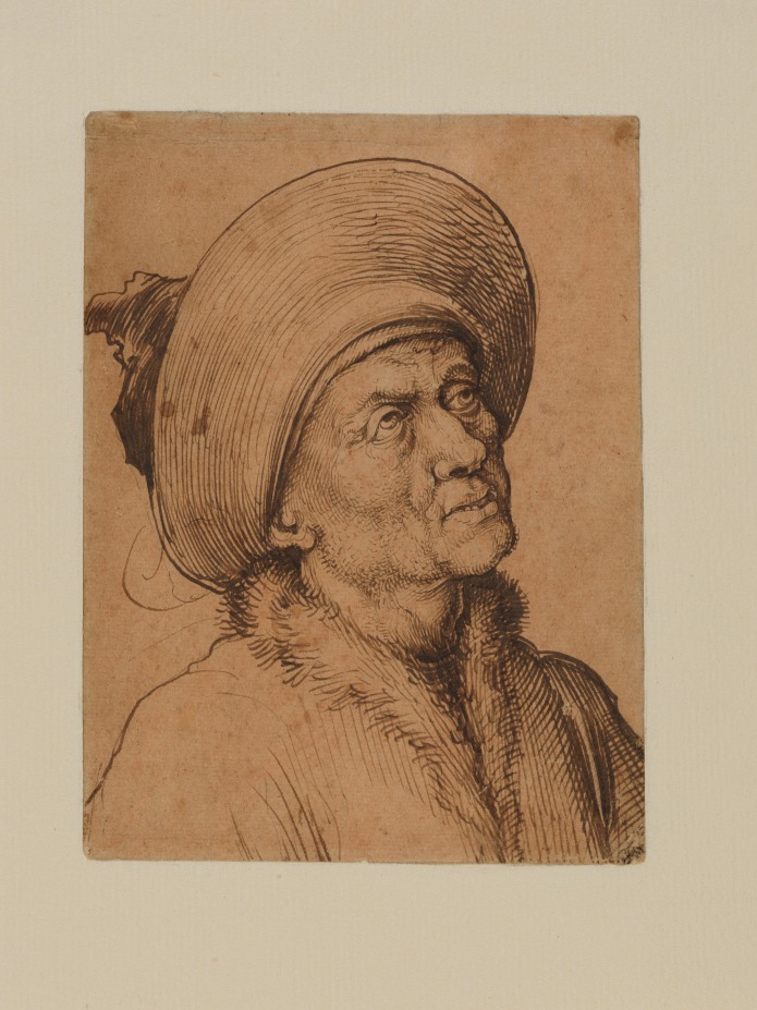 Martin Schongauer Bust of a Man in a Hat Gazing Upward ca 1480-90 The Met